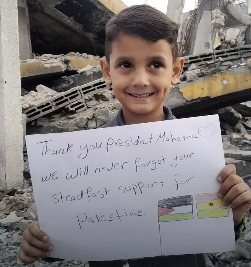 Photo 1 from: Palestinian Boy Thanks Ghana’s Mahama After UN Speech on Gaza