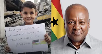 Palestinian Boy Thanks Ghana’s Mahama After UN Speech on Gaza