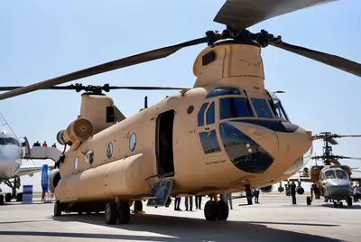 The new CH-47F Chinook heavy-lift helicopter